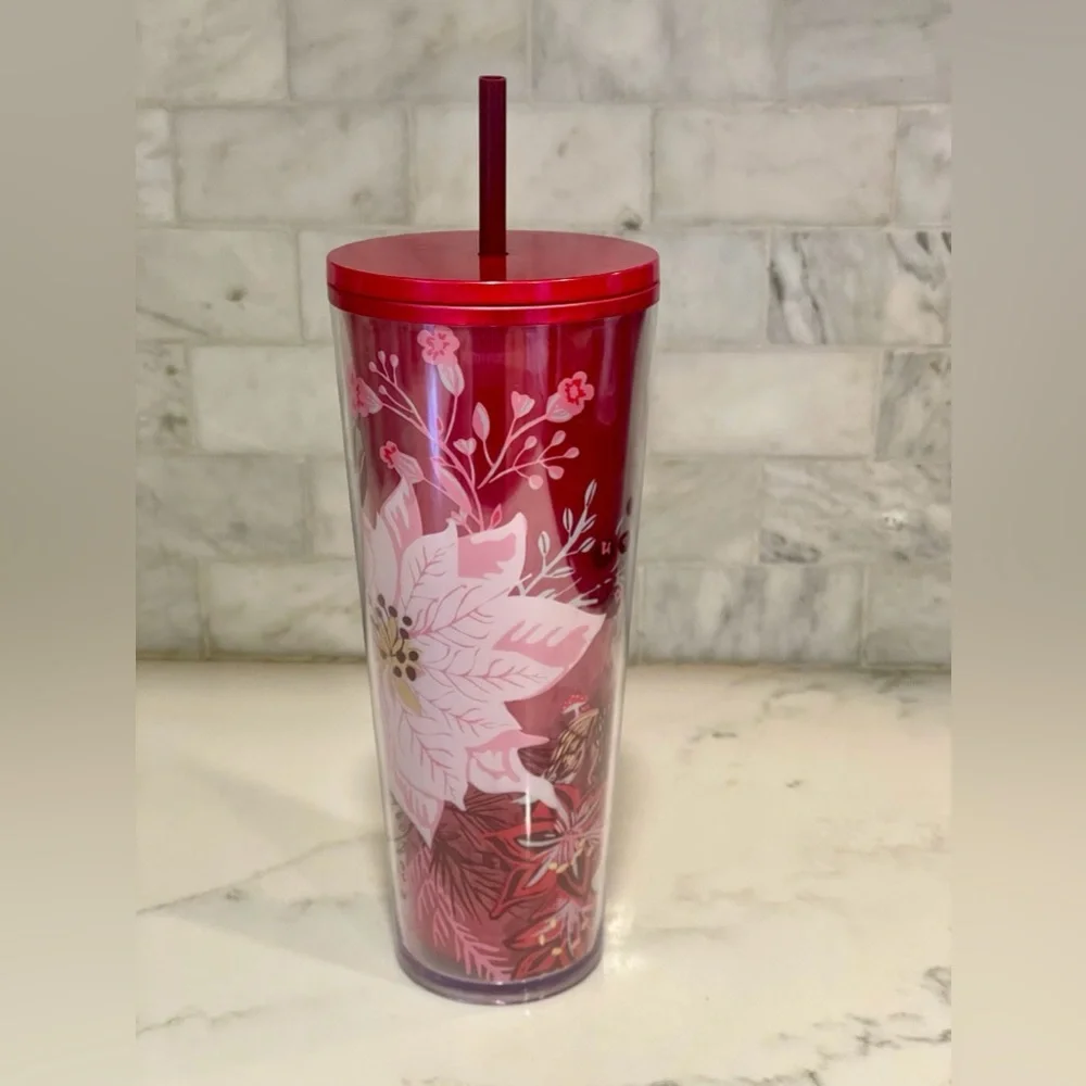 Starbucks 2022 Holiday Enchanted Forest Pearl Venti Tumbler‎ 24oz Cold Cup